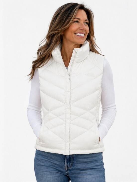 The North Face Jackets & Blazers - The North Face Women's Size XL White 550 Down Puffer Vest Goose Down Full Zip